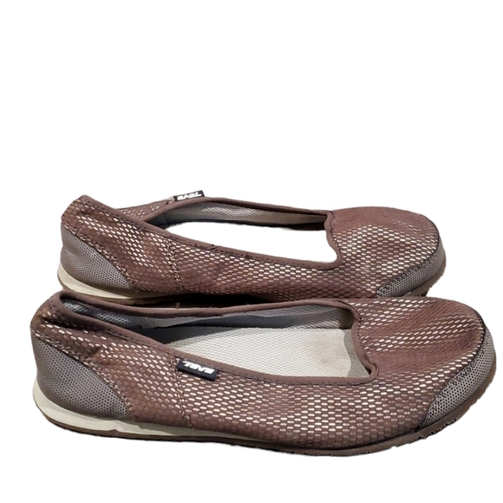 Teva Mush Frio Sz 9 Brown Slip On Ballerina Ballet Flats Shoes